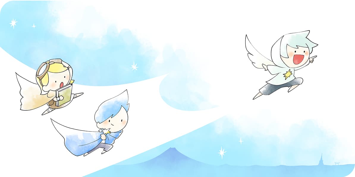 青い嵐についていく紋章たち